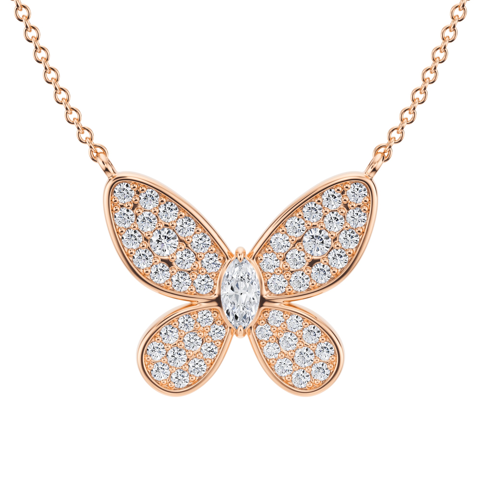 Lab Grown Diamond Butterfly Necklace