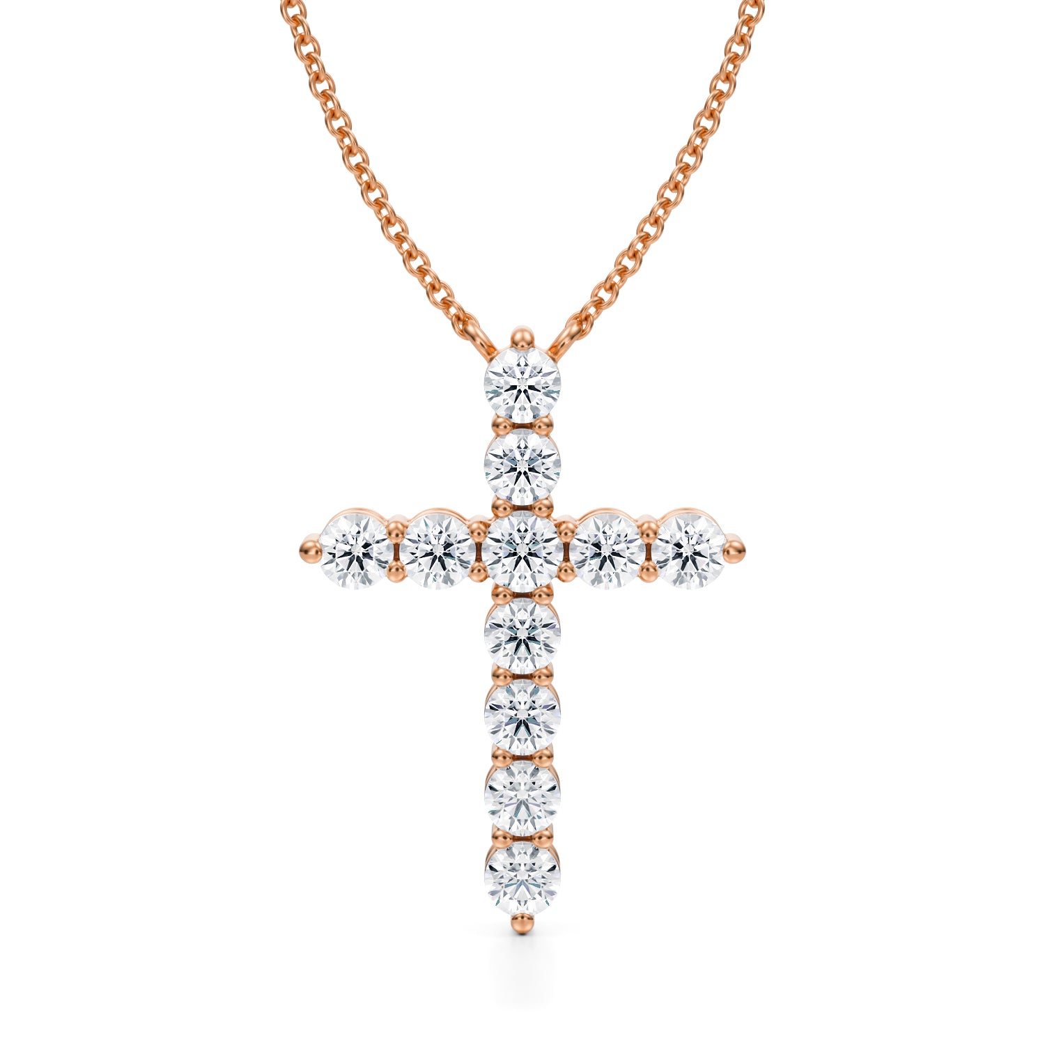 Lab Grown Diamond Cross Pendant Necklace - 1 ctw