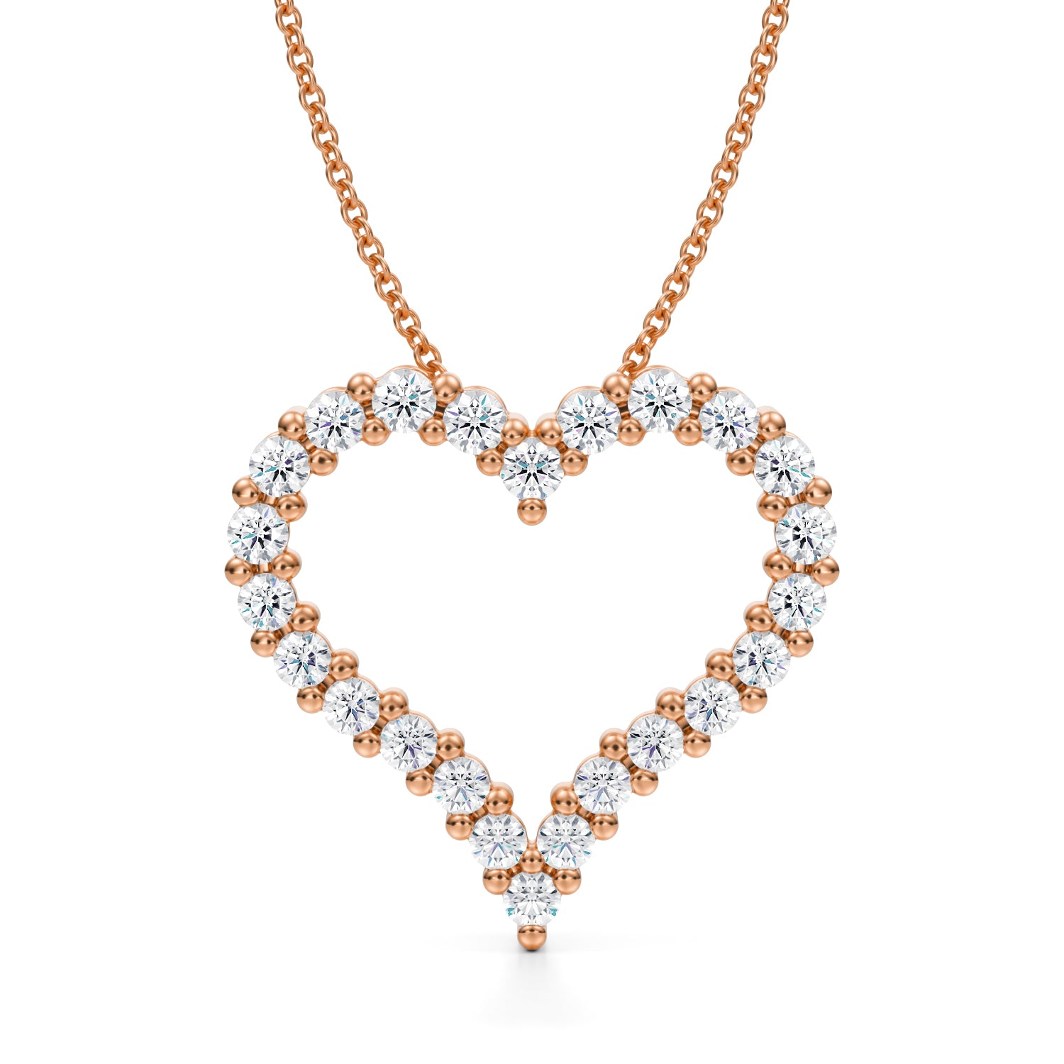 Lab Grown Diamond 2 Way Heart Necklace | 1 ctw