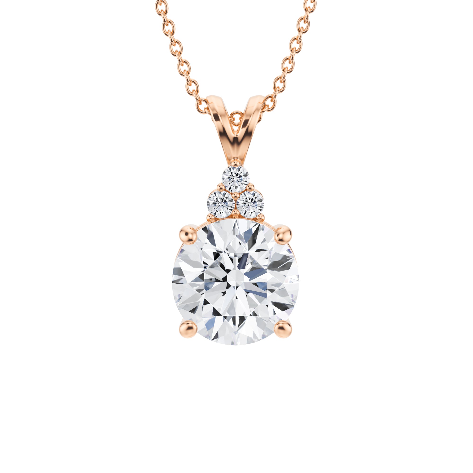 2 Carat Royal Round Cluster Pendant