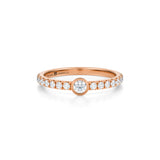 Round Bezel Stackable Pave Ring