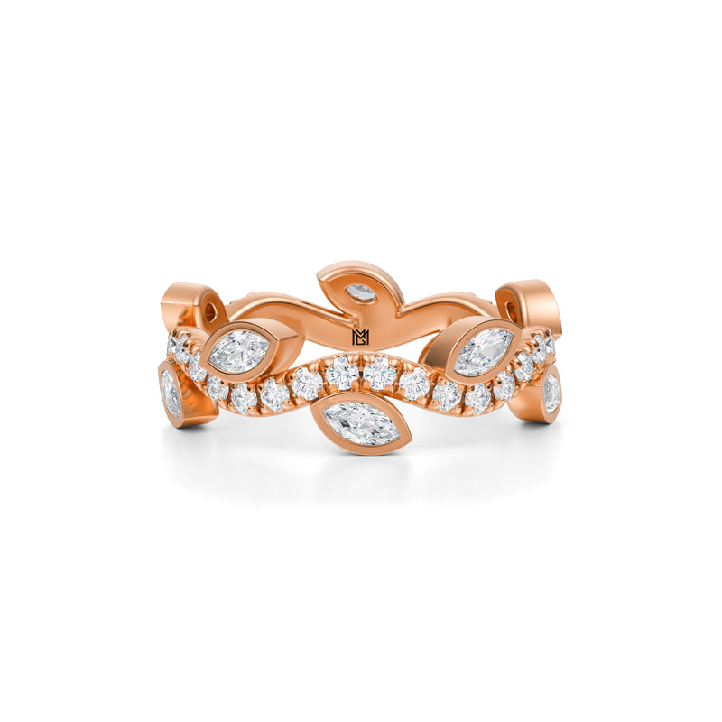 Vine Eternity Diamond Leaf Ring | Bezel