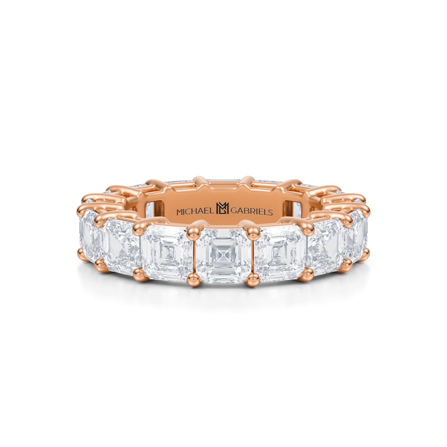 6 Carat Asscher Cut Lab Grown Diamond Basket Eternity Band