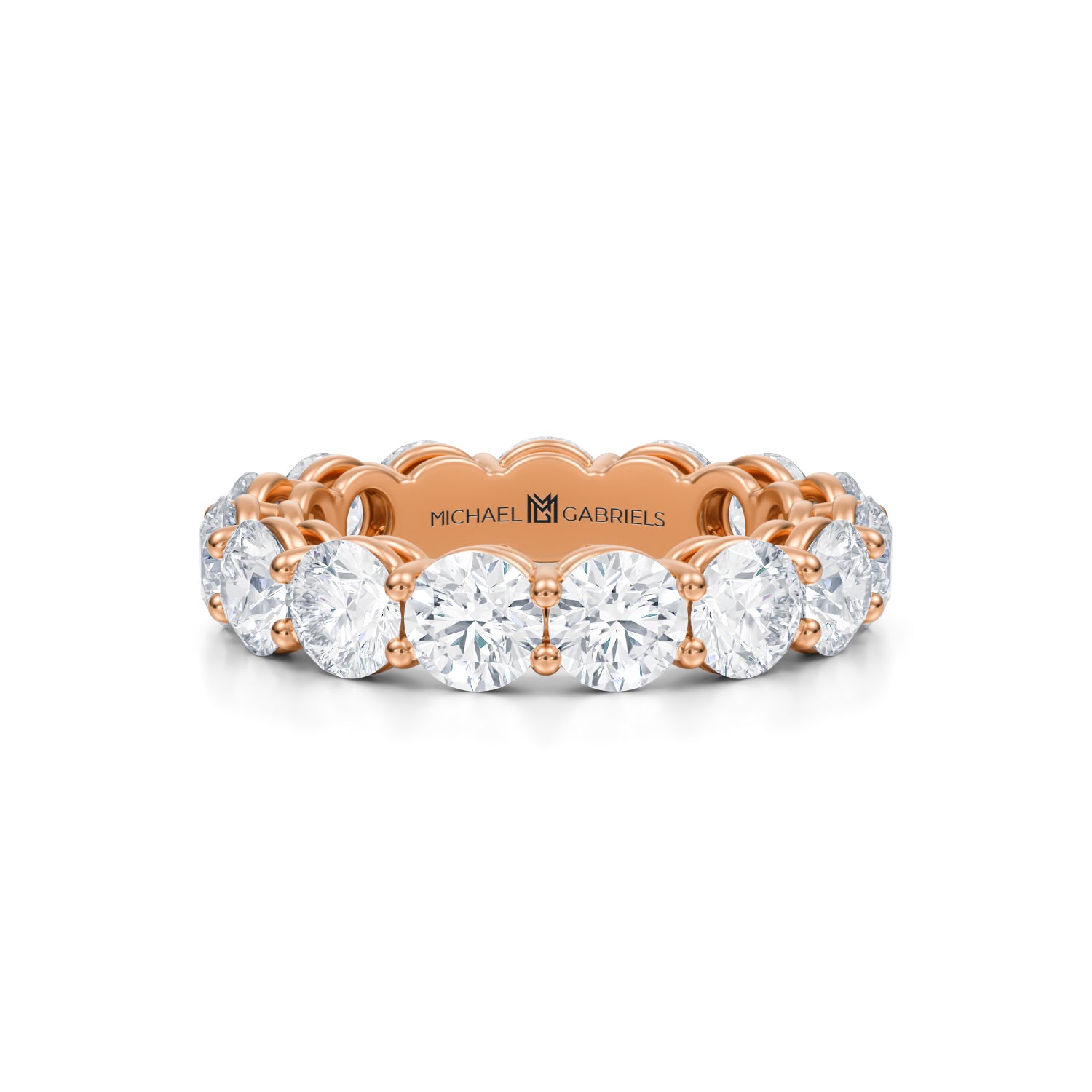 5 Carat Round Lab Grown Diamond Basket Eternity Band