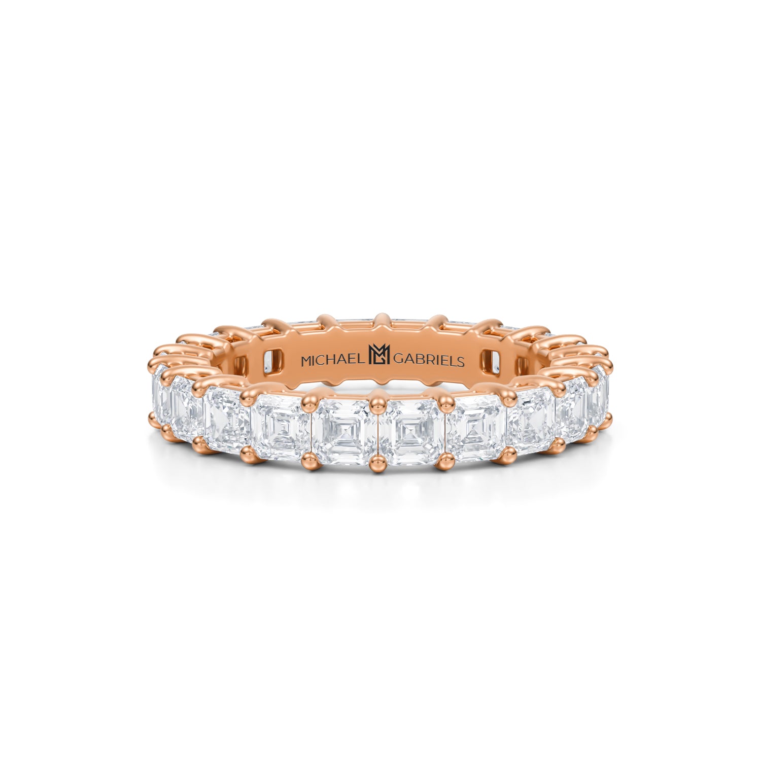 3 Carat Asscher Cut Lab Grown Diamond Basket Eternity Band