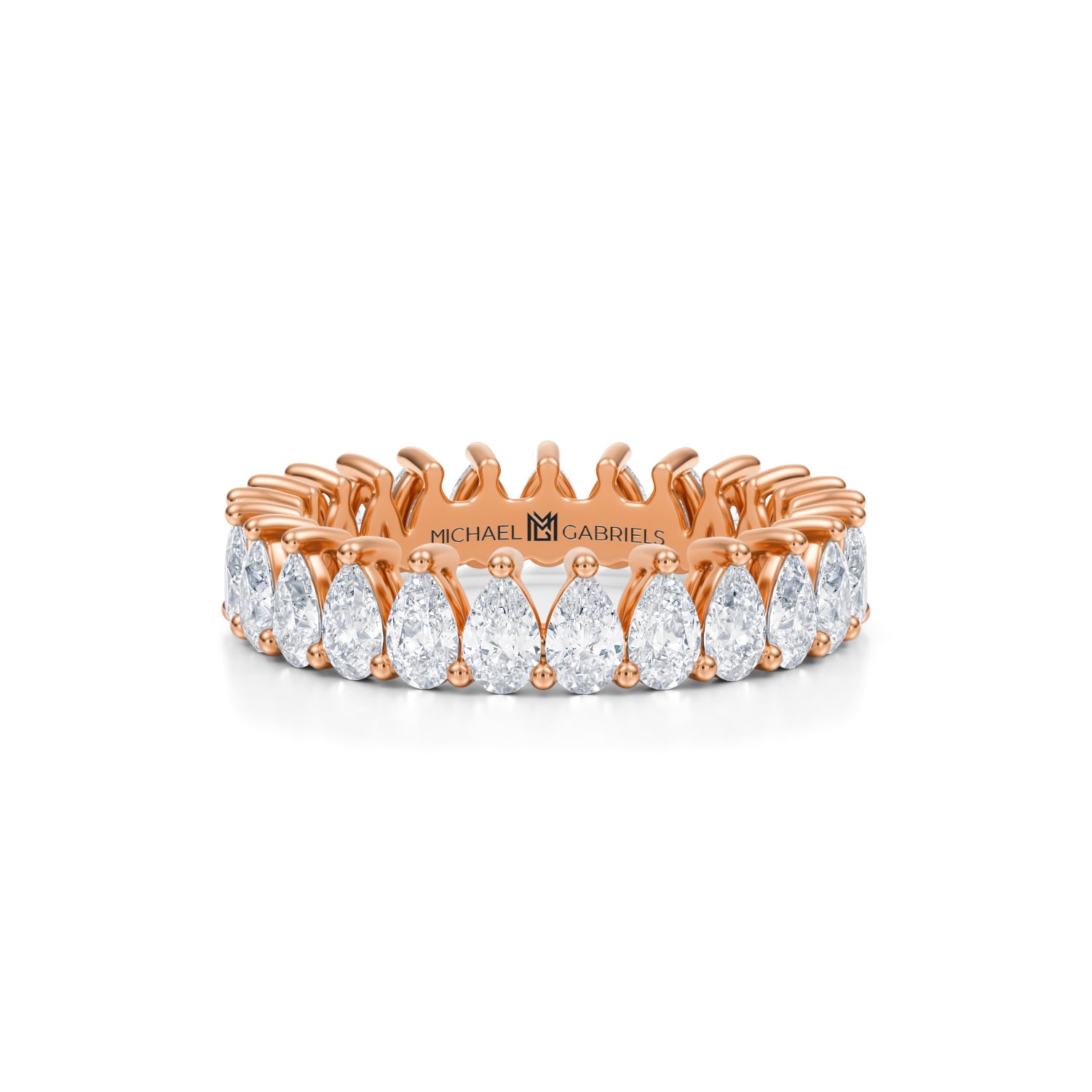 3 Carat Pear Lab Grown Diamond Basket Eternity Band