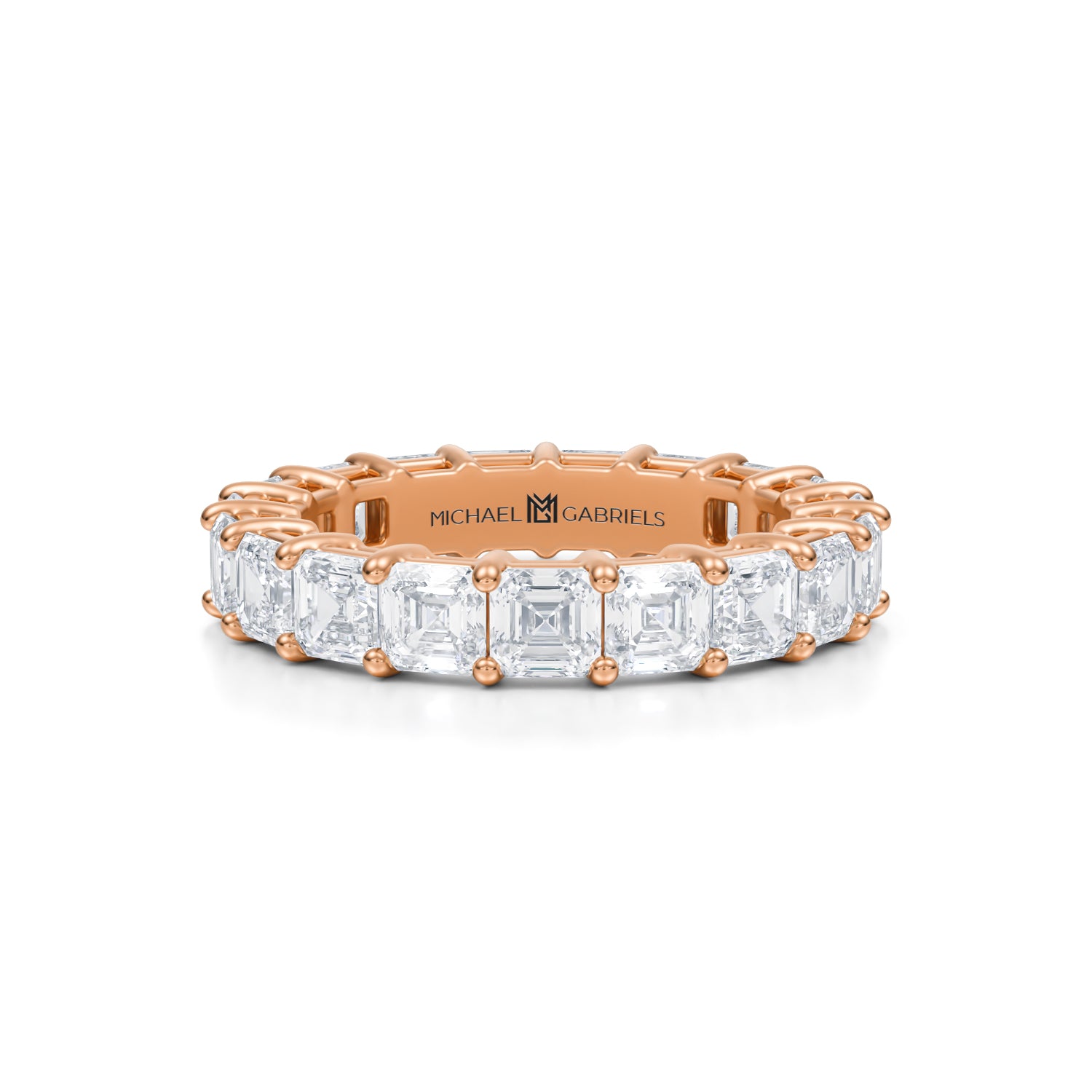 4 Carat Asscher Cut Lab Grown Diamond Basket Eternity Band