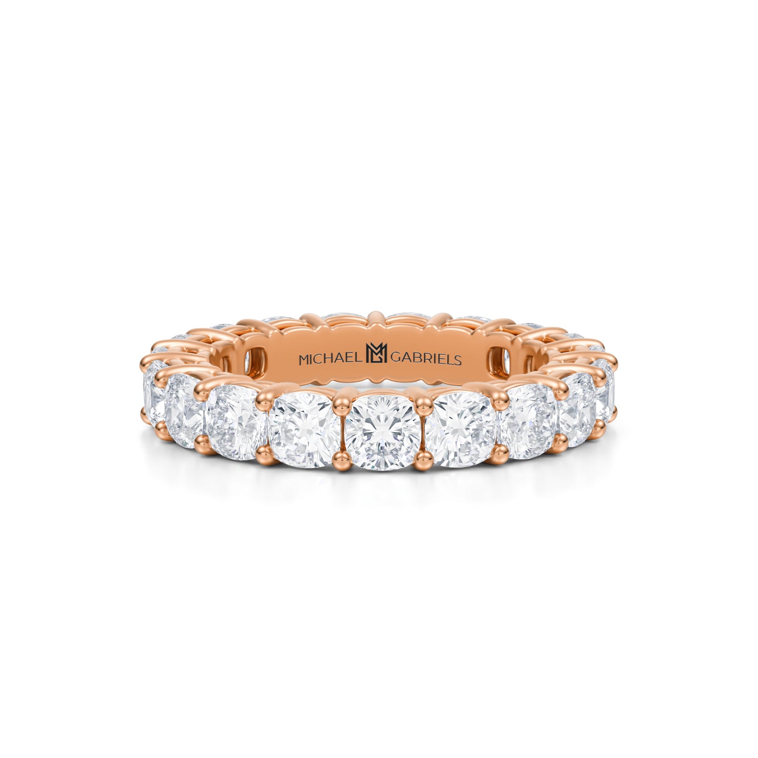 3 Carat Cushion Lab Grown Diamond Basket Eternity Band