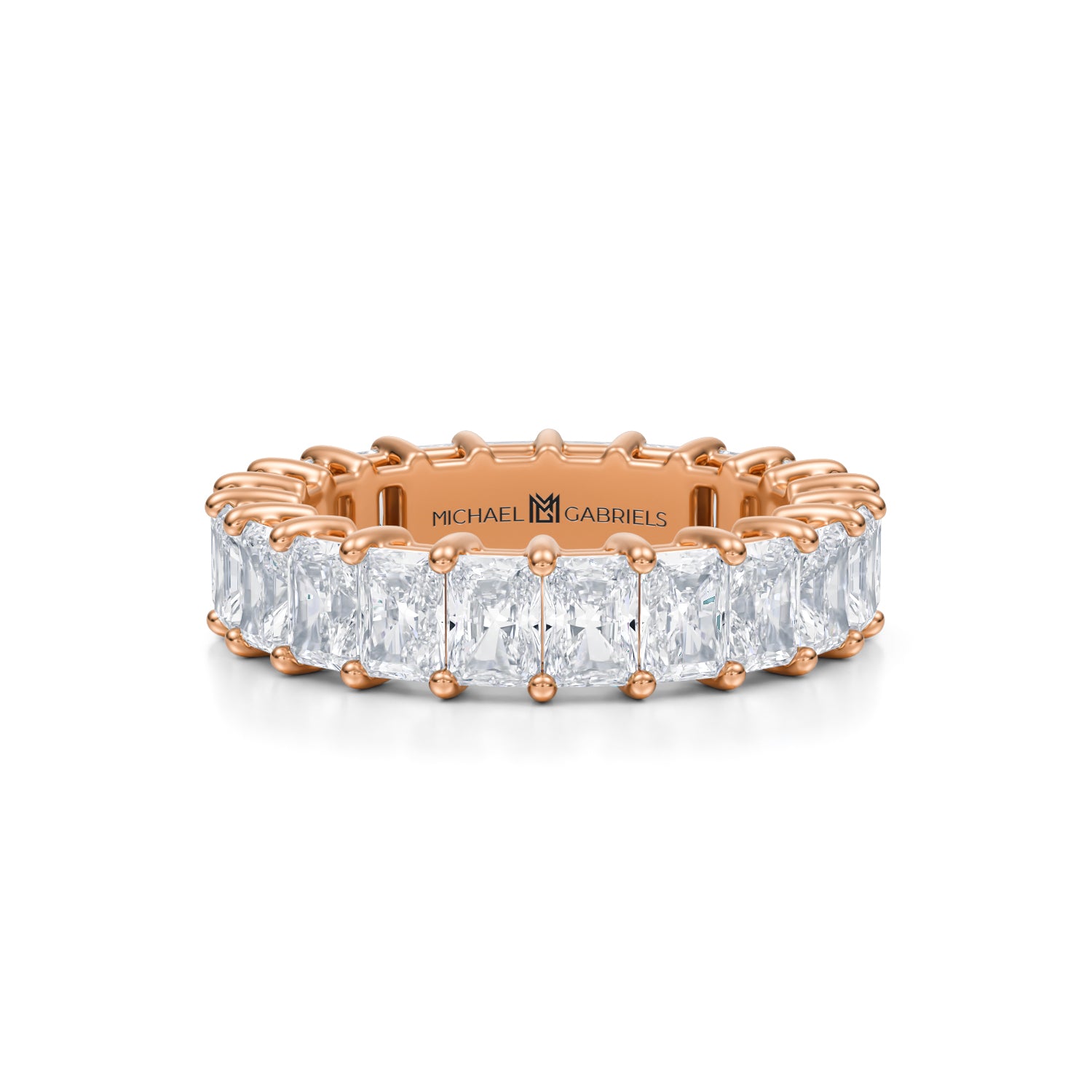 4 Carat Radiant Lab Grown Diamond Basket Eternity Band