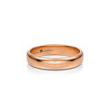Rose gold wedding band, 4mm width, polished finish.