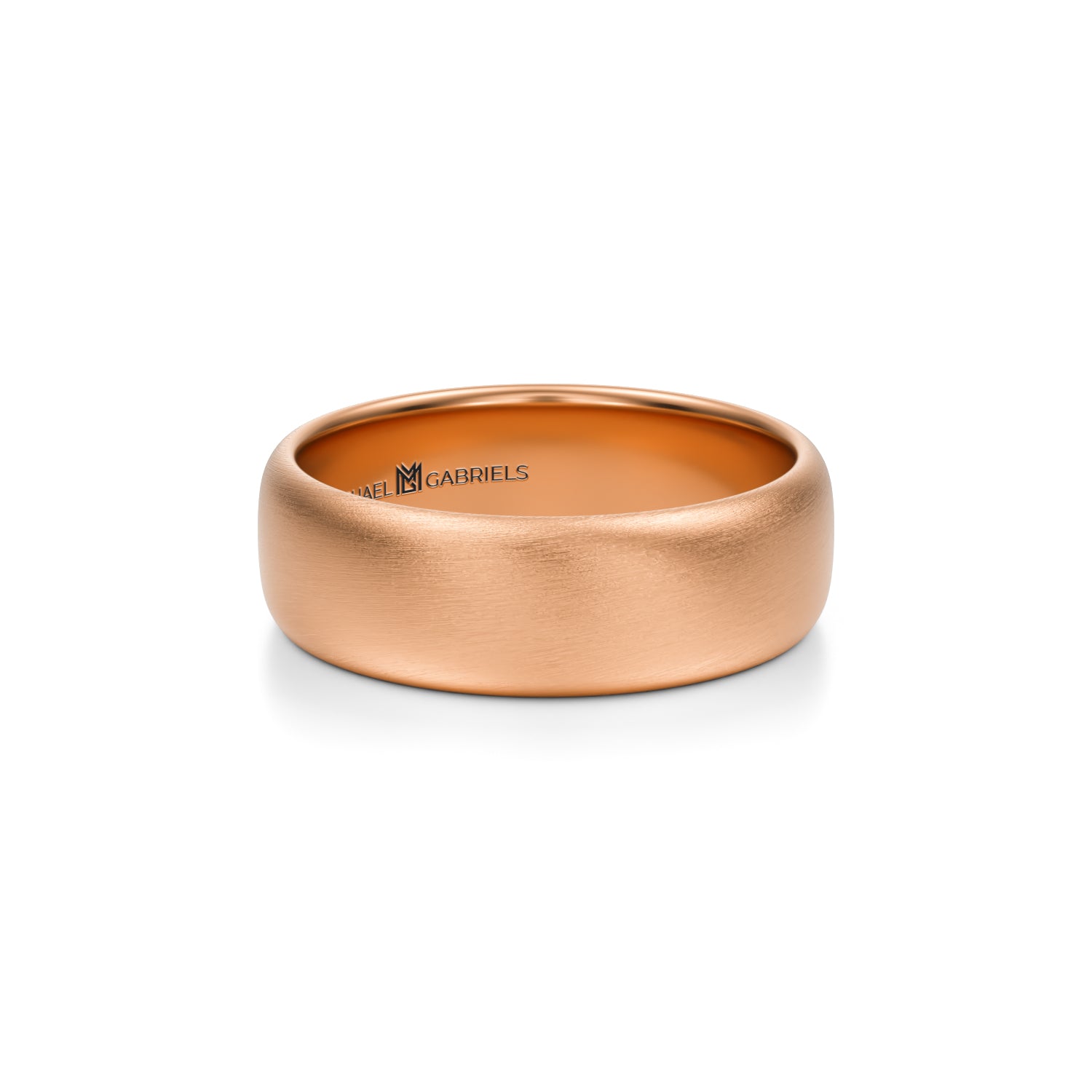 Rose gold matte wedding band for men, 6mm.