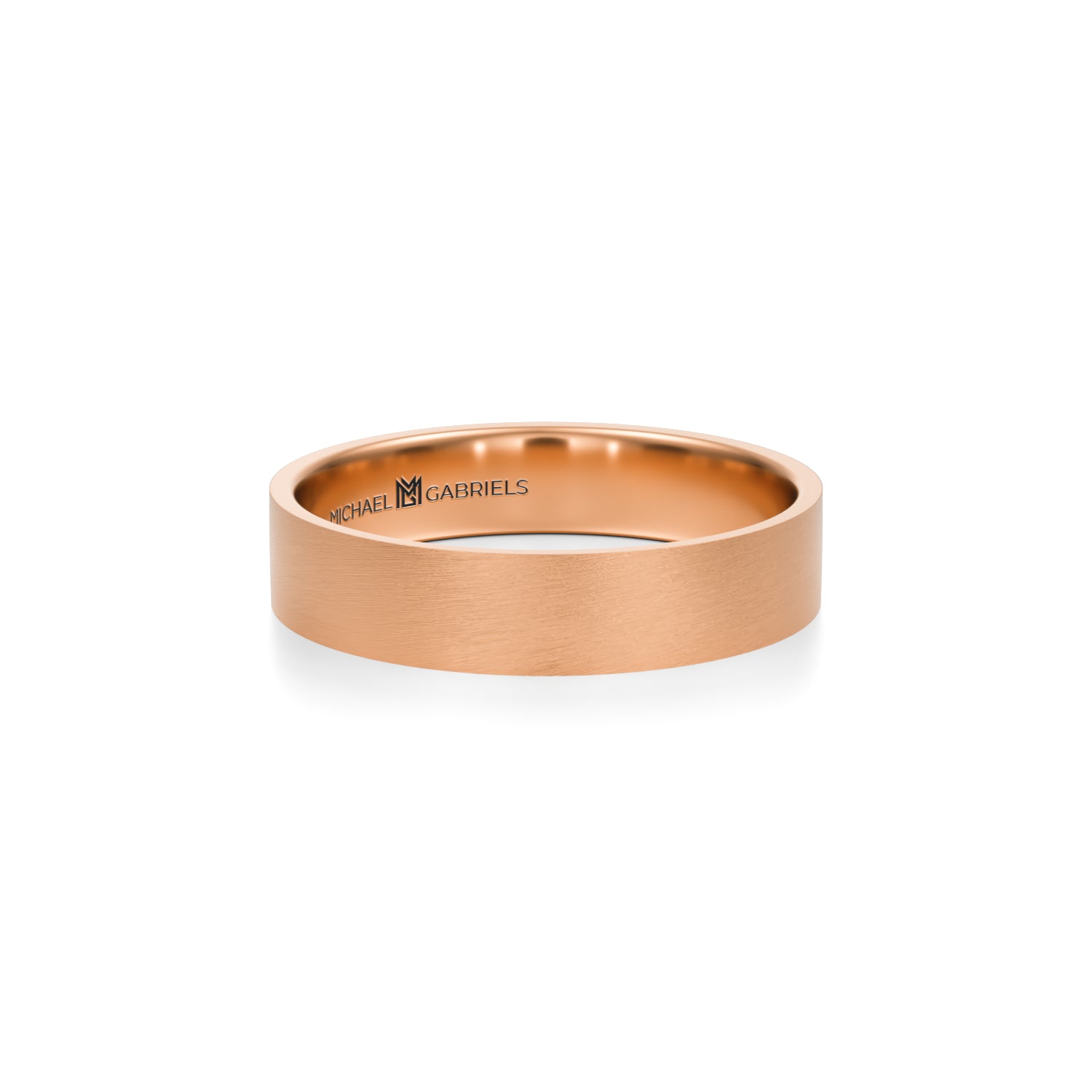 Rose gold matte wedding band for men, 4mm.