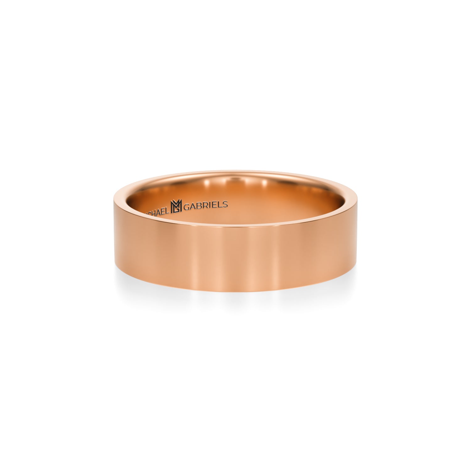 5mm Mens Flat Wedding Band - High Polish