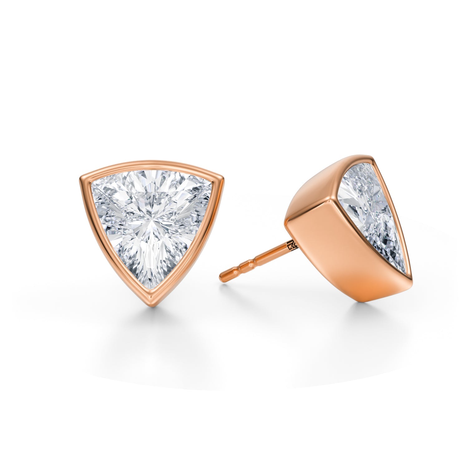 5 Carat Trillion Bezel Stud Lab Grown Diamond Earrings