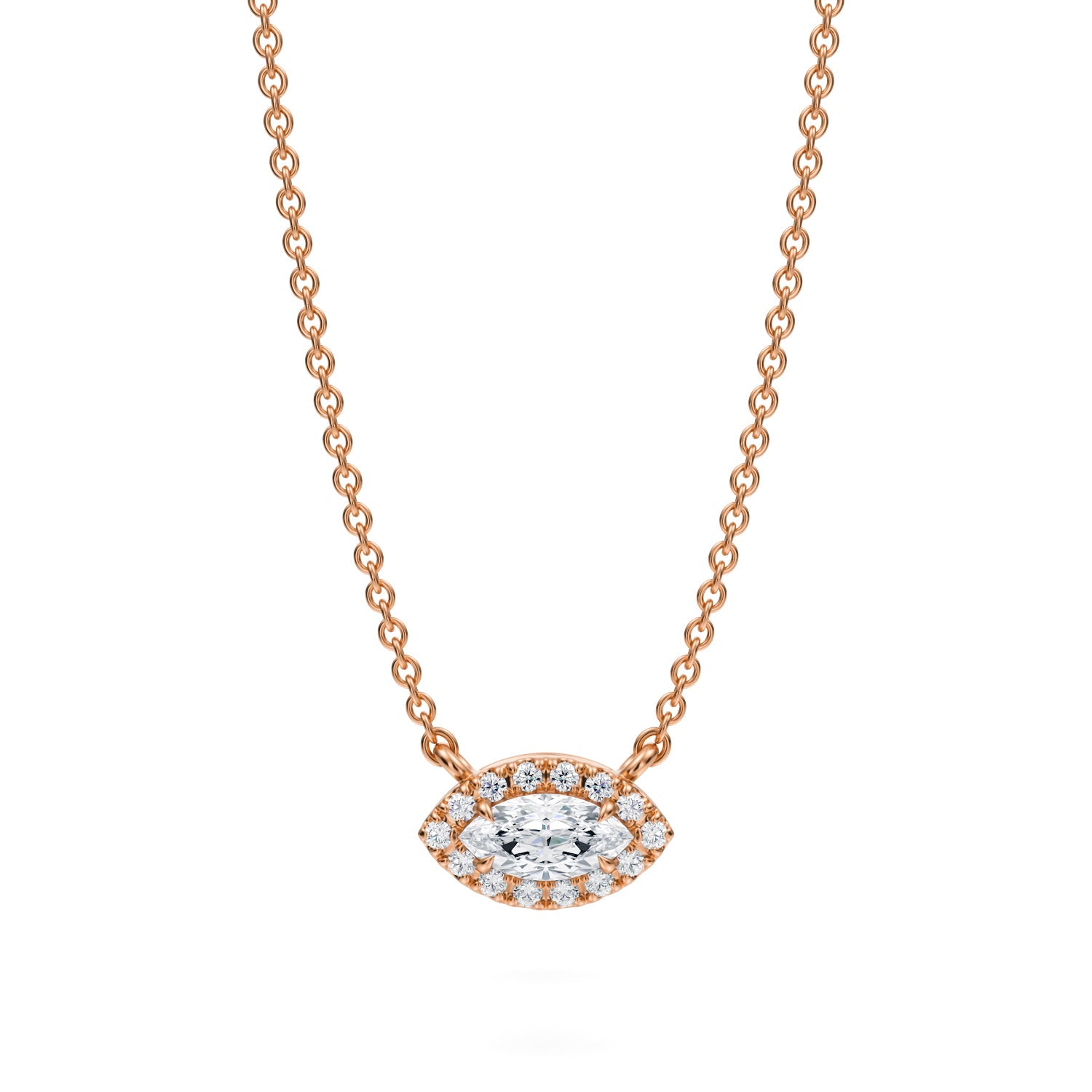 Marquise  Classic Halo Pendant