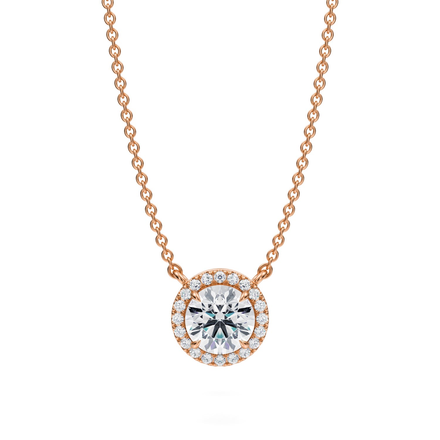 3/4 Carat Round Classic Halo Pendant