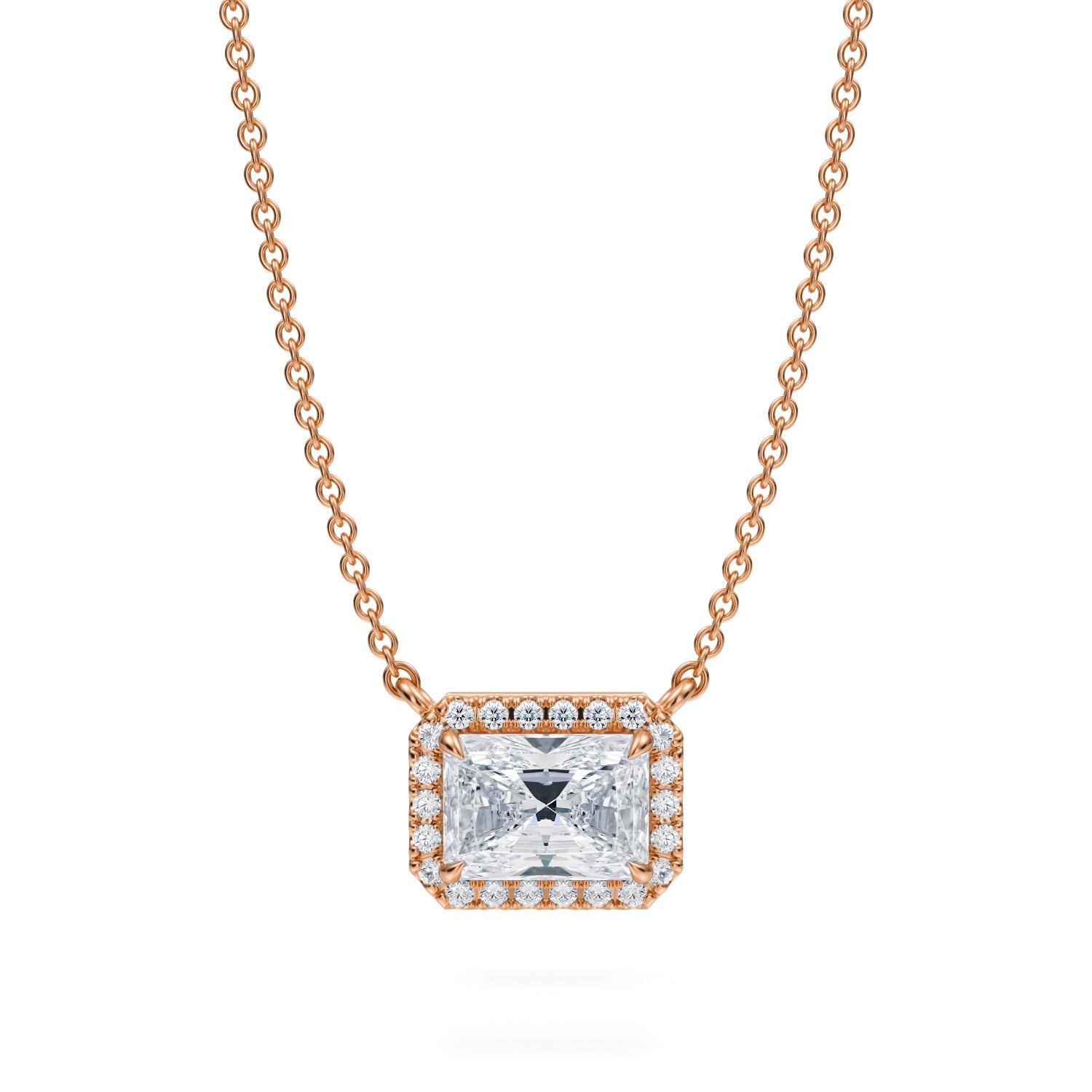 1 Carat Radiant Classic Halo Pendant