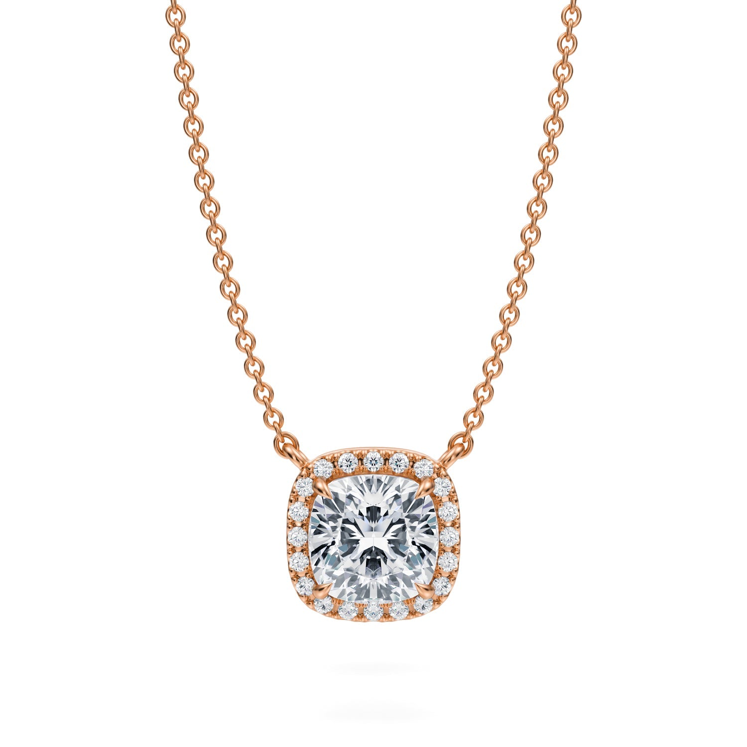 1.5 Carat Cushion Classic Halo Pendant