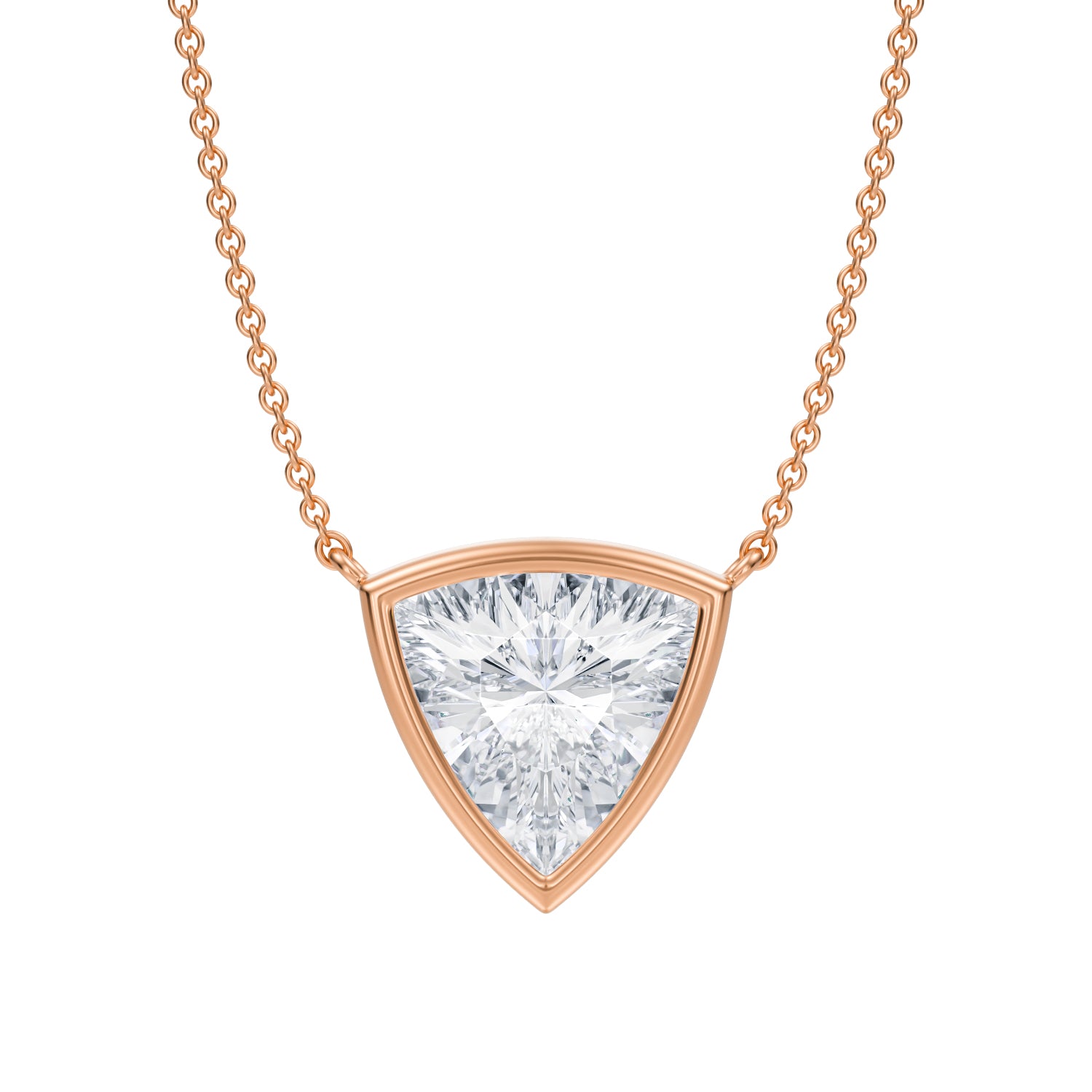 2.5 Carat Trillion Bezel Solitaire Pendant Necklace