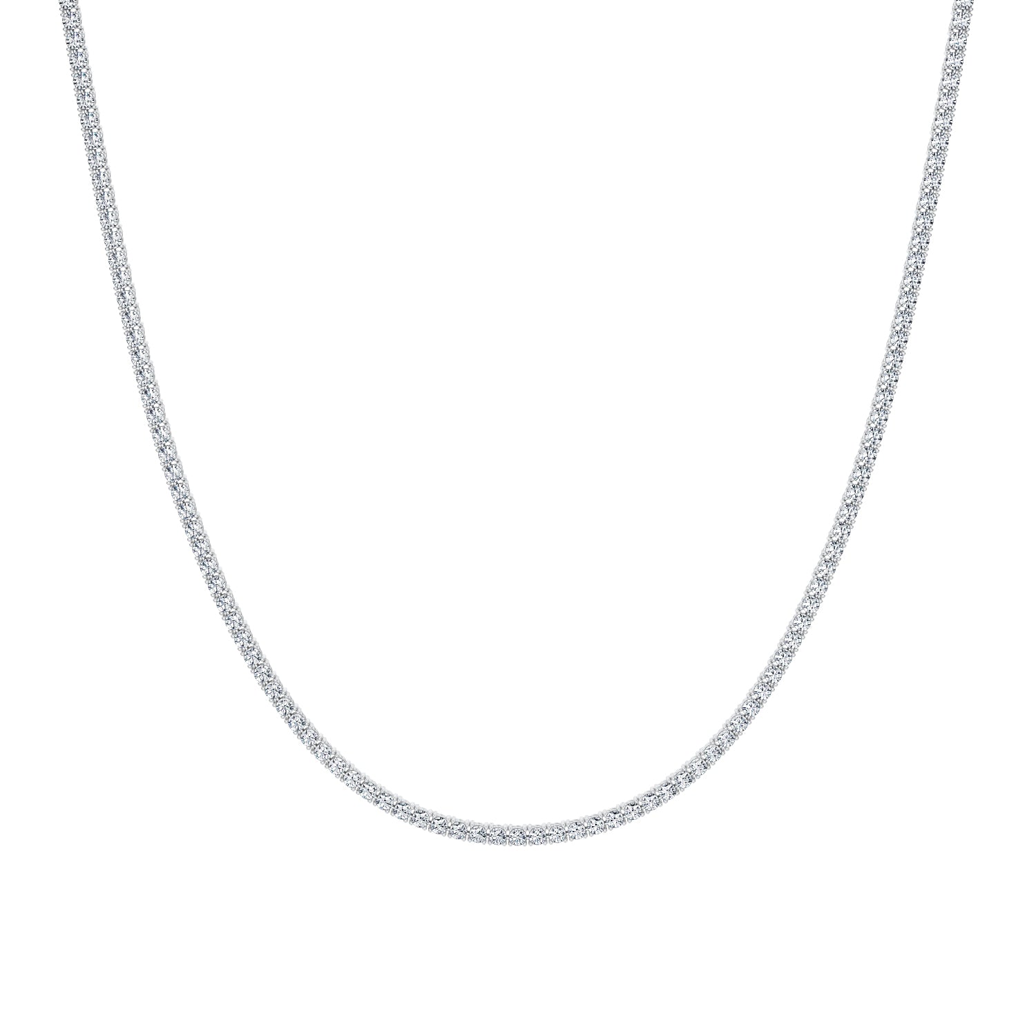 4 Carat Round Lab Grown Diamond Tennis Necklace