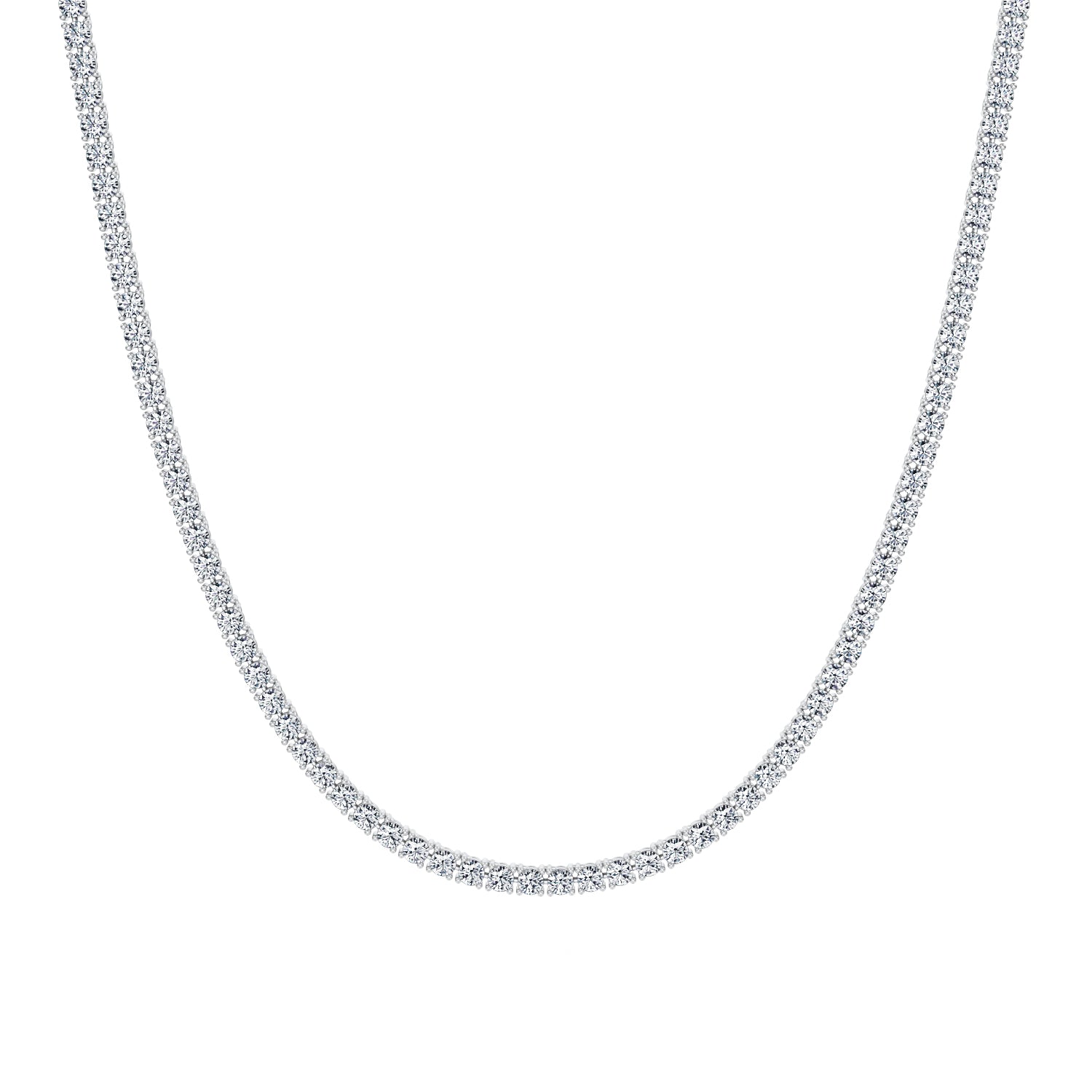 9 Carat Round Lab Grown Diamond Tennis Necklace