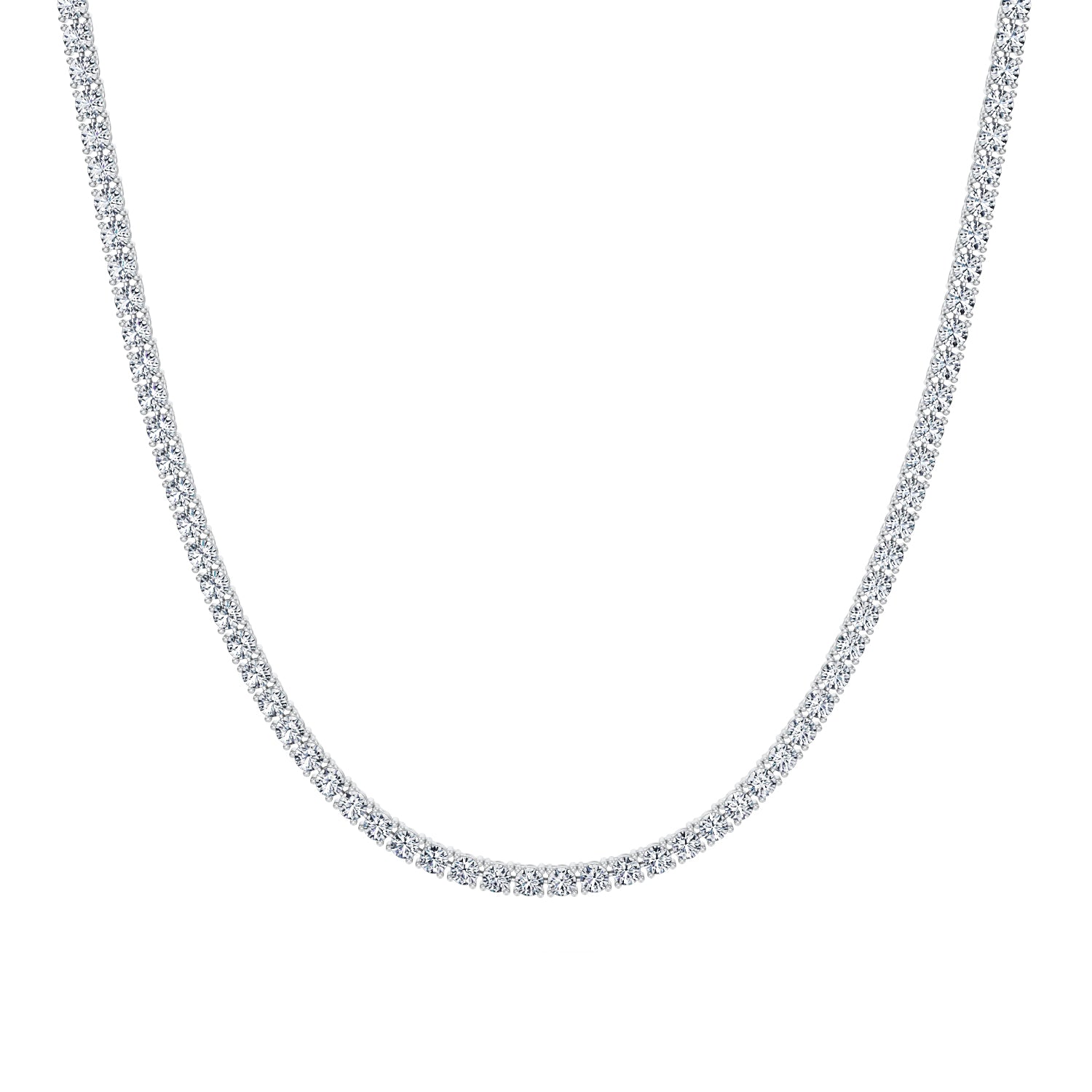 10 Carat Round Lab Grown Diamond Tennis Necklace