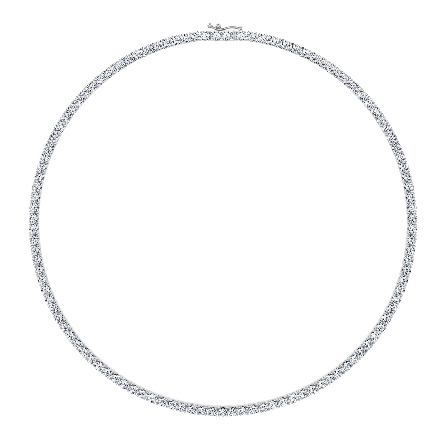 18 Carat Round Lab Grown Diamond Tennis Necklace