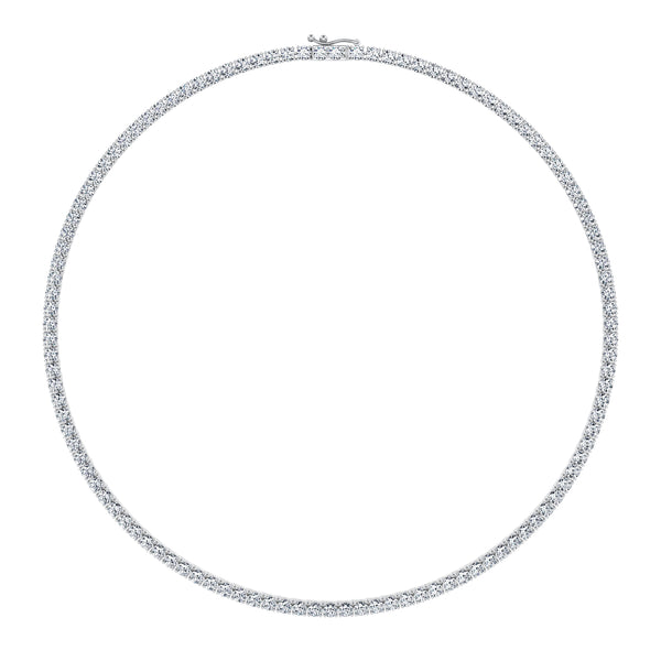 18 Carat Round Lab Grown Diamond Tennis Necklace