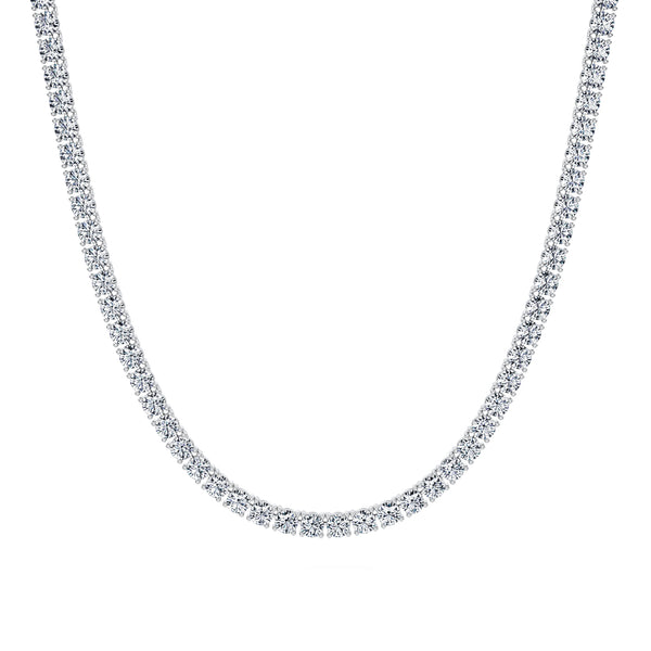 20 Carat Round Lab Grown Diamond Tennis Necklace