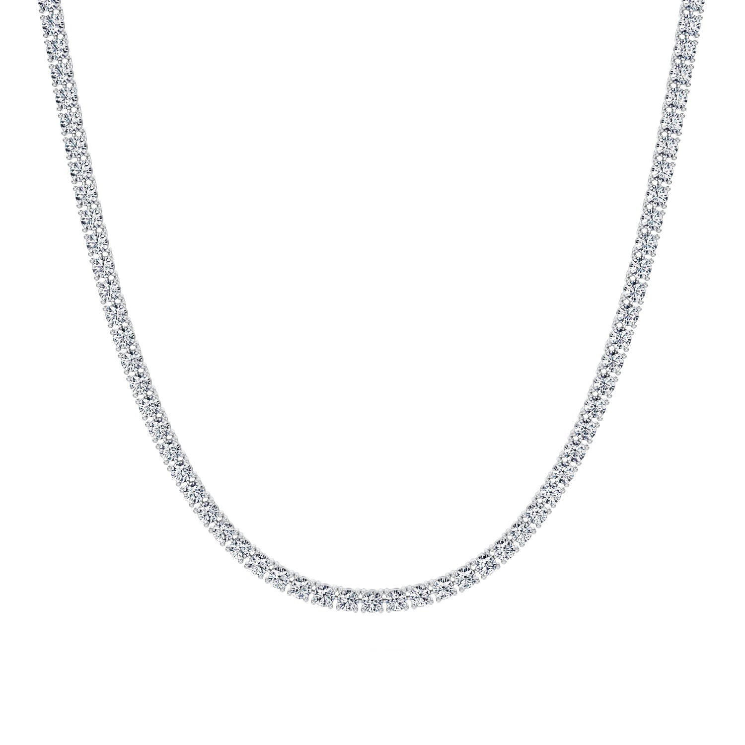 15 Carat Round Lab Grown Diamond Tennis Necklace