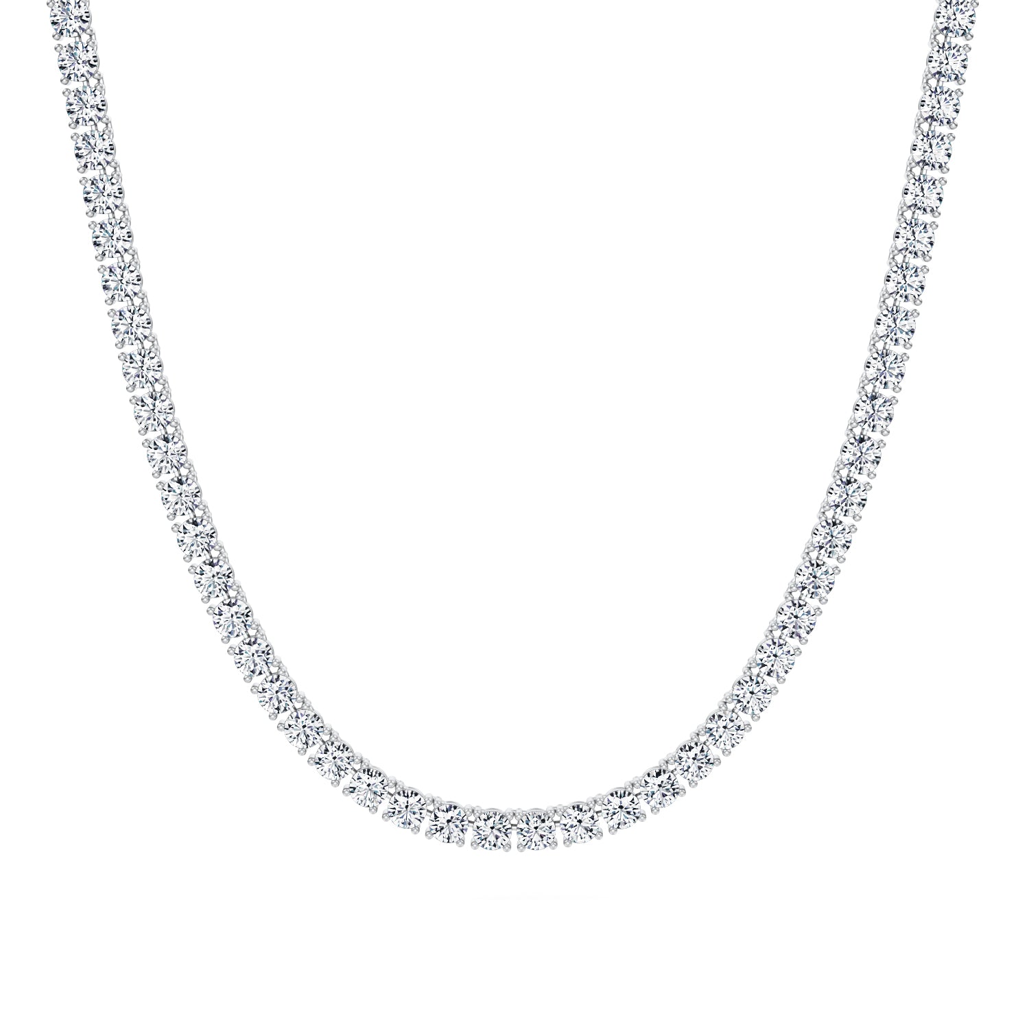 22 Carat Round Lab Grown Diamond Tennis Necklace