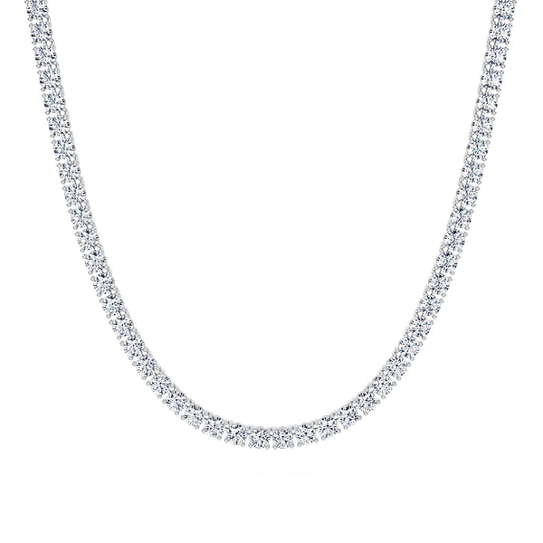 22 Carat Round Lab Grown Diamond Tennis Necklace