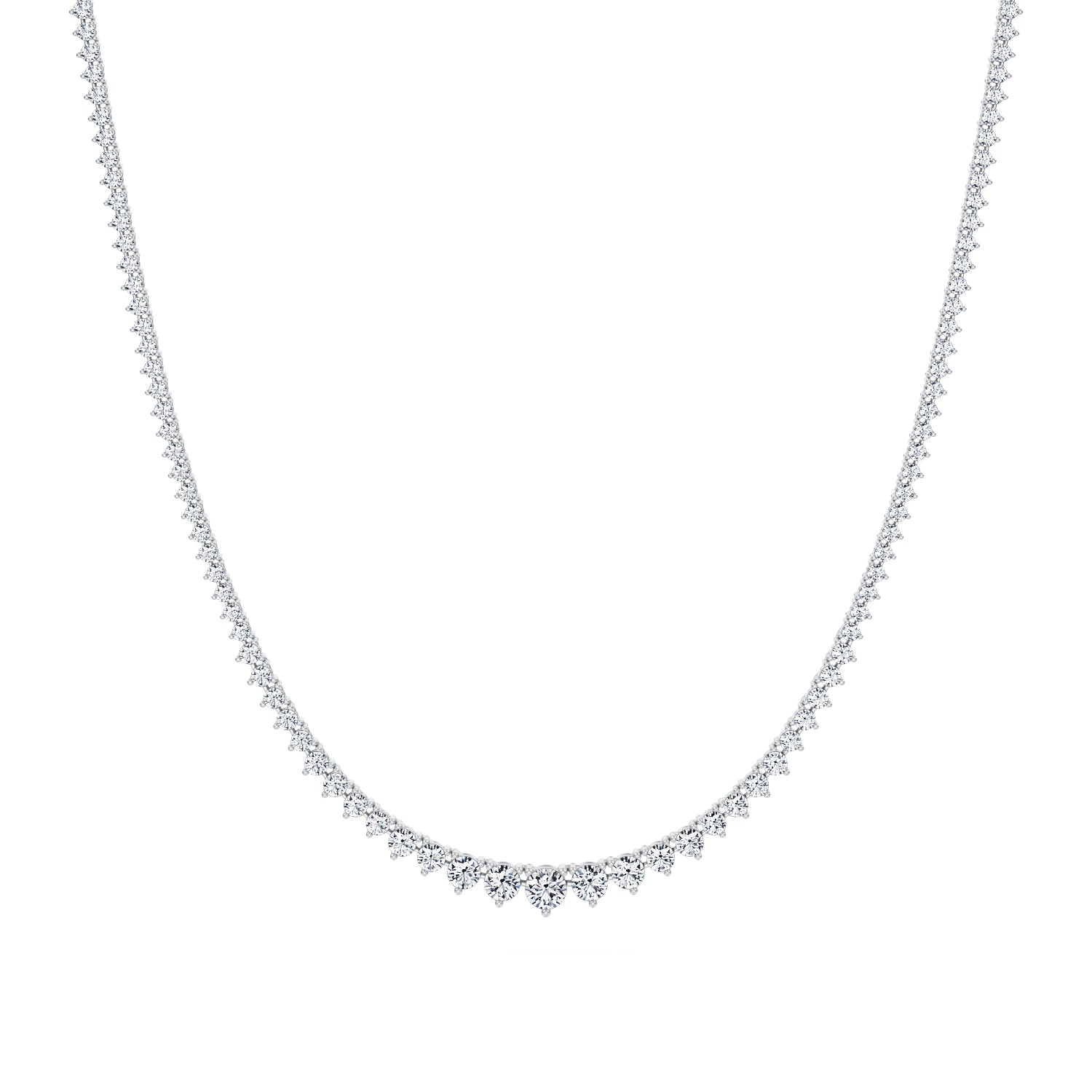 5 Carat Lab Grown Diamond Graduated Tennis Necklace