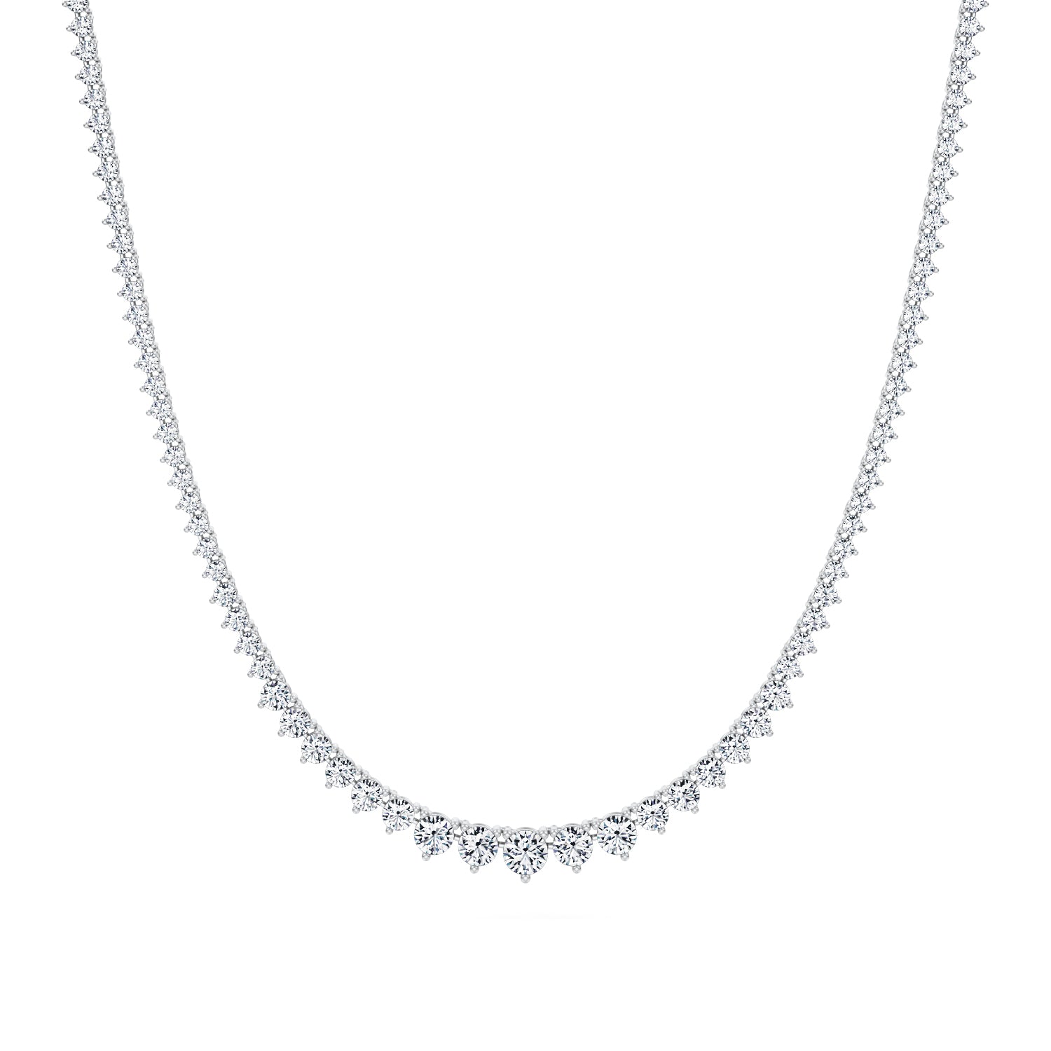 7 1/2 Carat Lab Grown Diamond Graduated Tennis Necklace