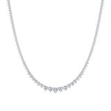 7 1/2 Carat Lab Grown Diamond Graduated Tennis Necklace