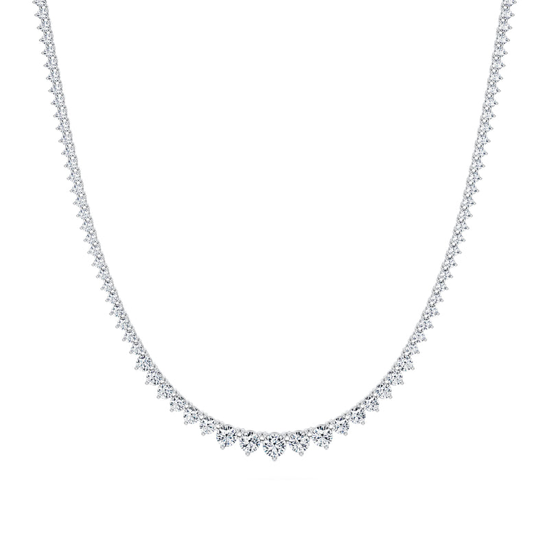 7 1/2 Carat Lab Grown Diamond Graduated Tennis Necklace