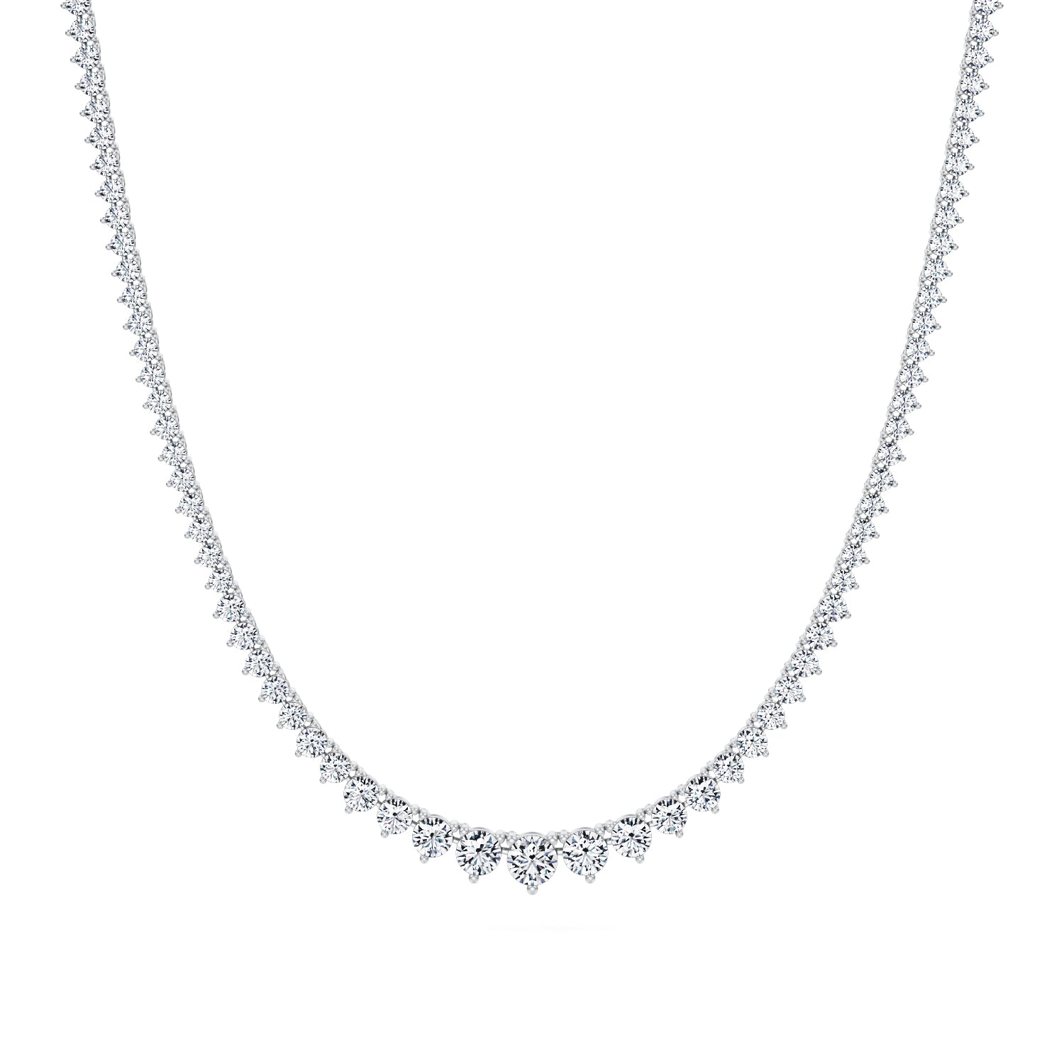 10 Carat Lab Grown Diamond Graduated Tennis Necklace