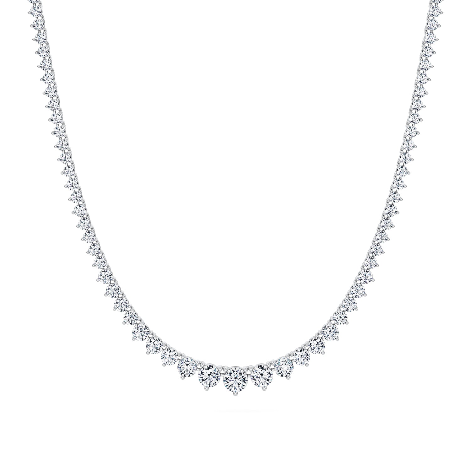 13 Carat Lab Grown Diamond Graduated Tennis Necklace