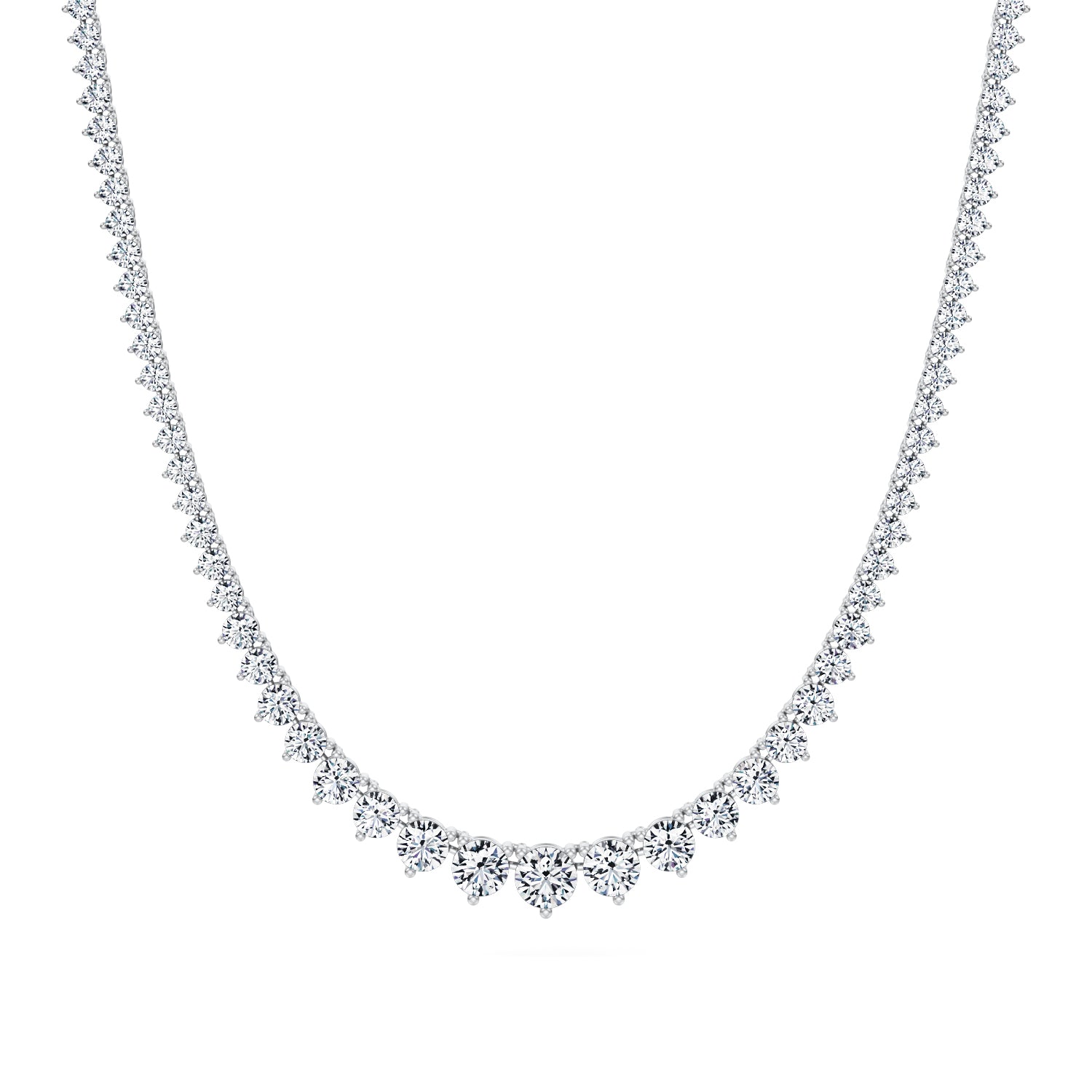 15 Carat Lab Grown Diamond Graduated Tennis Necklace