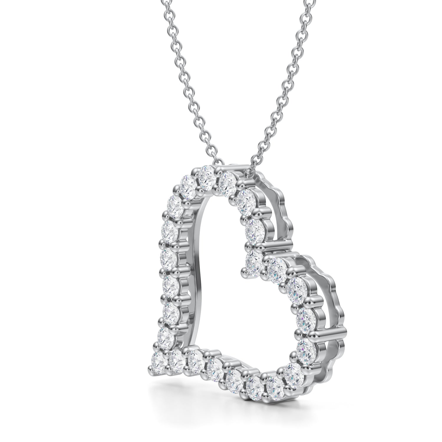 Lab Grown Diamond 2 Way Heart Necklace | 1 ctw