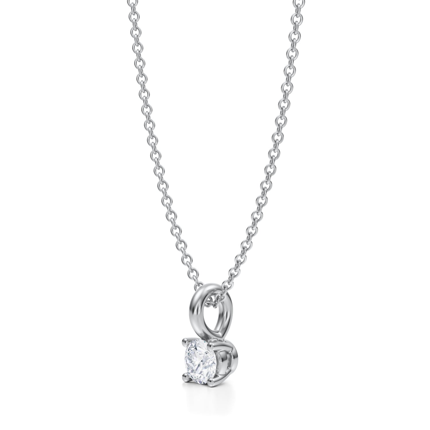 Round Lab Grown Diamond Solitaire Pendant