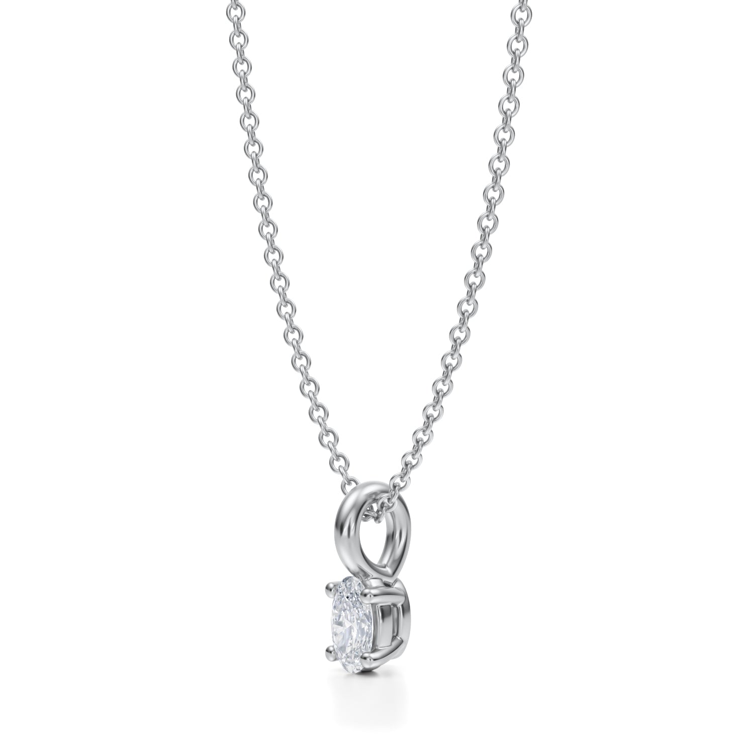 Oval Lab Grown Diamond Solitaire Pendant