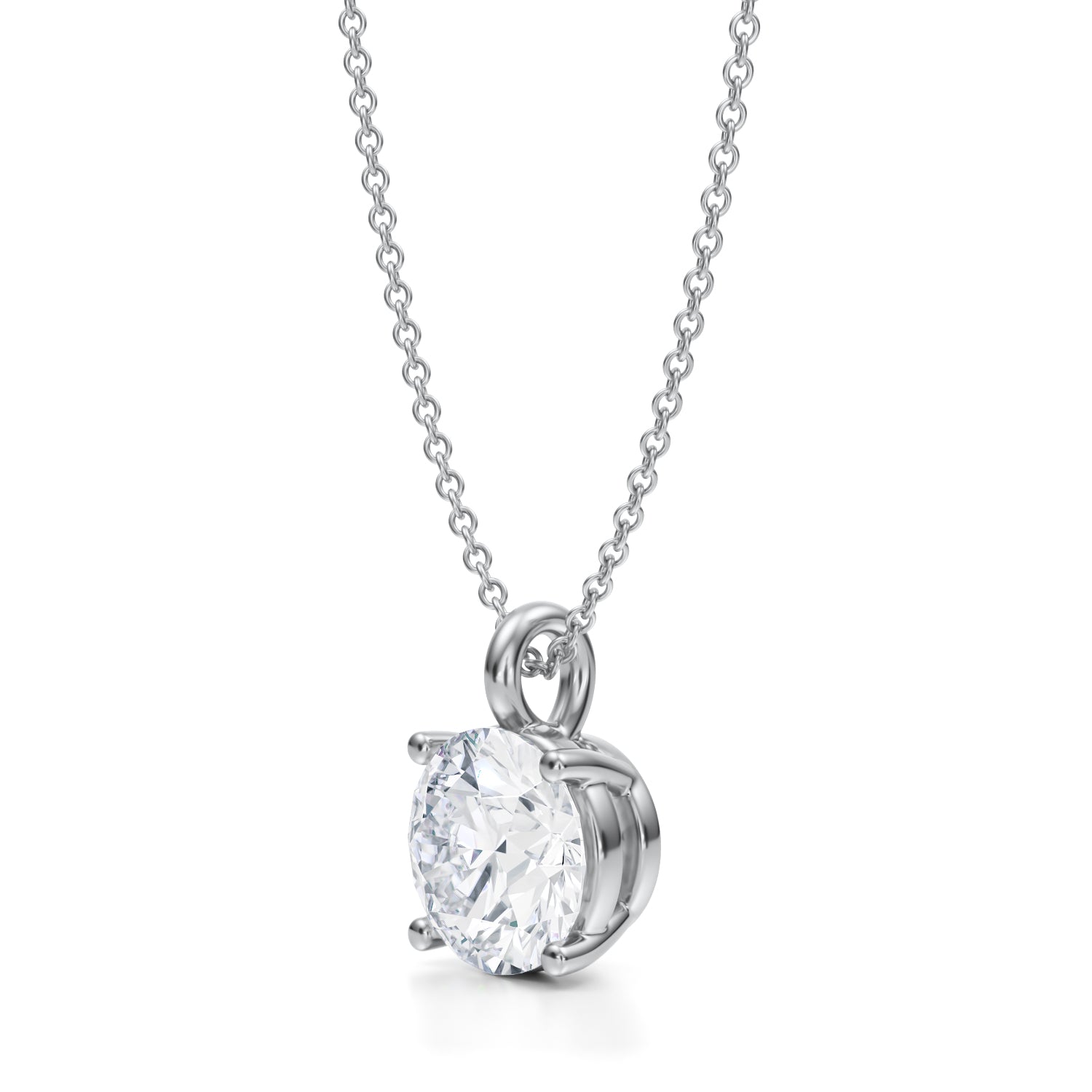 2.5 Carat Round Lab Grown Diamond Solitaire Pendant