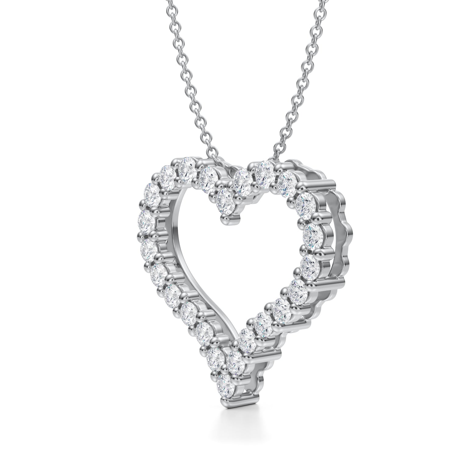 Lab Grown Diamond 2 Way Heart Necklace | 1 ctw