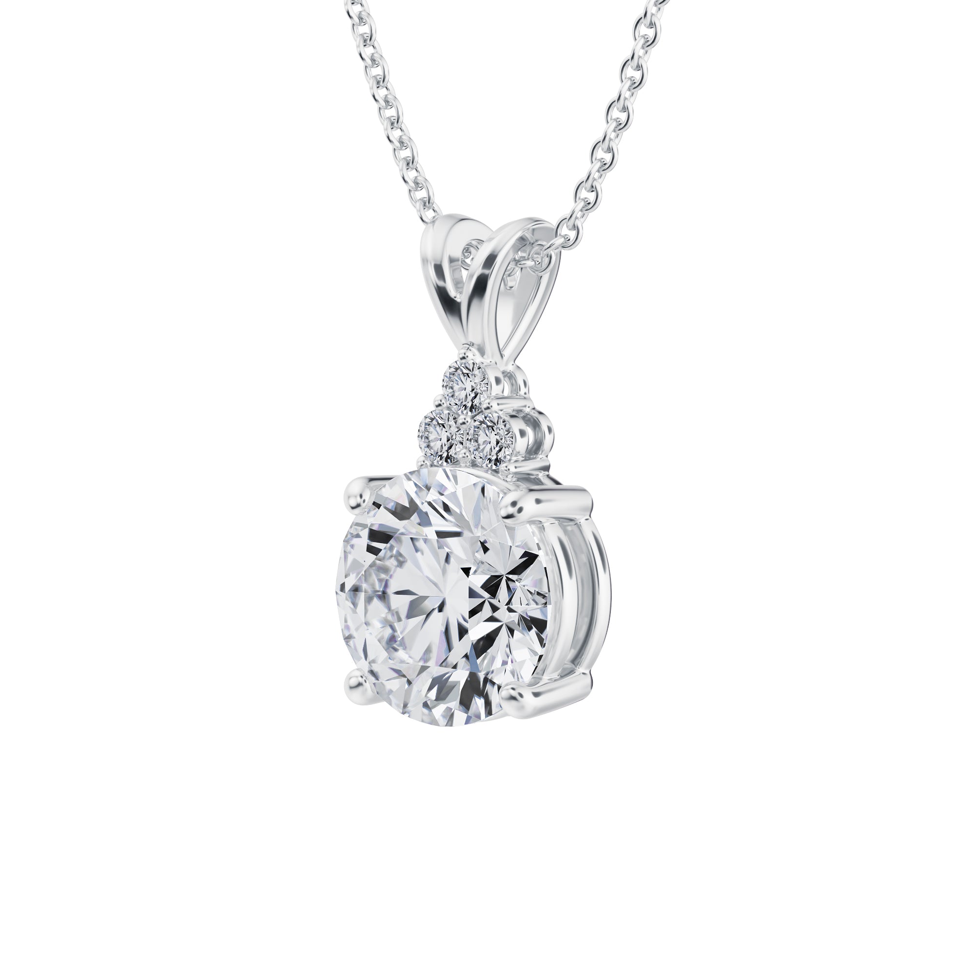 2 Carat Royal Round Cluster Pendant