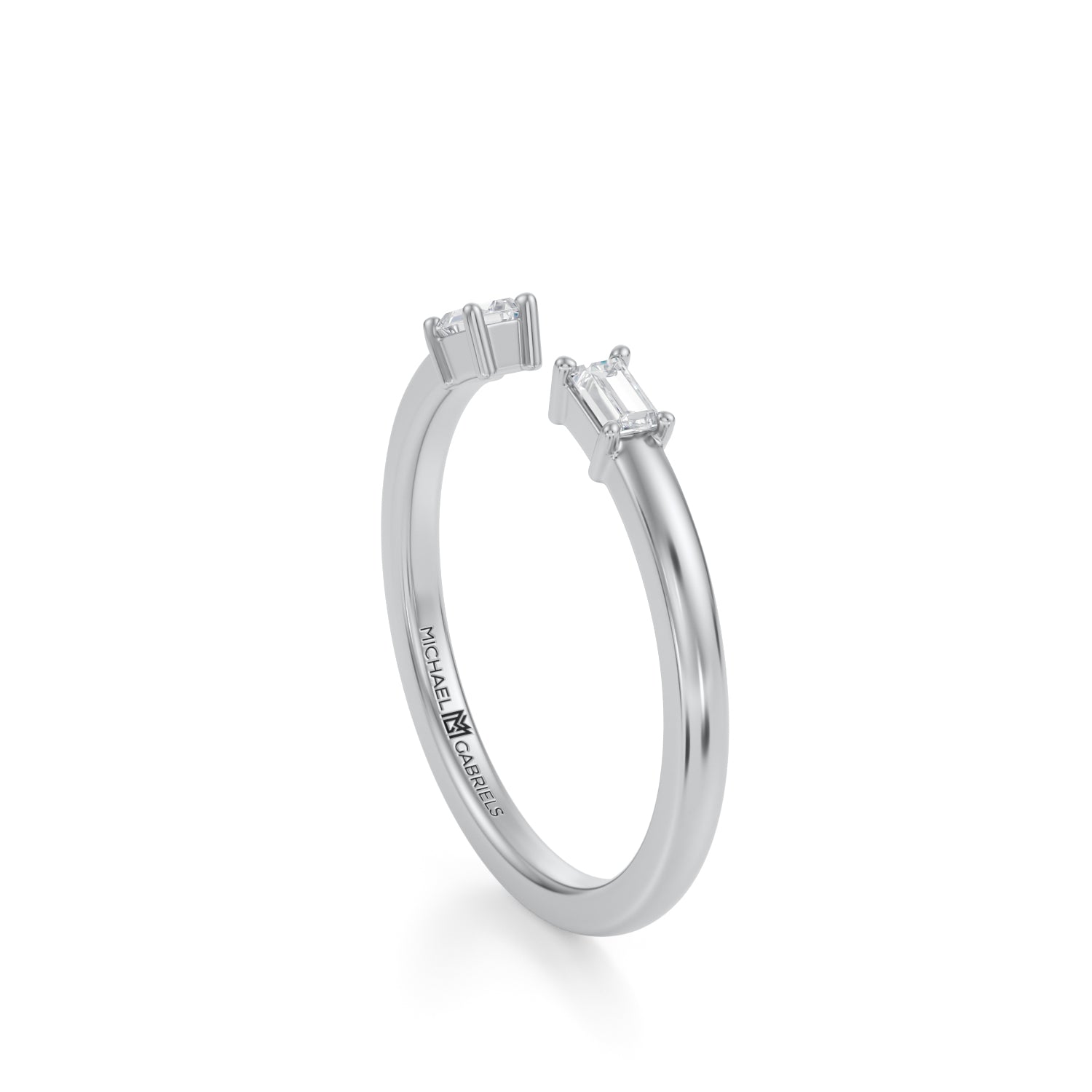 Open Bezel Baugette Diamond Ring