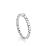 Round Bezel Stackable Pave Ring