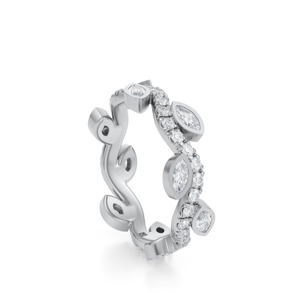 Vine Eternity Diamond Leaf Ring | Bezel