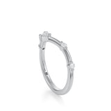 Round & Pear Curved Distance Wedding Band