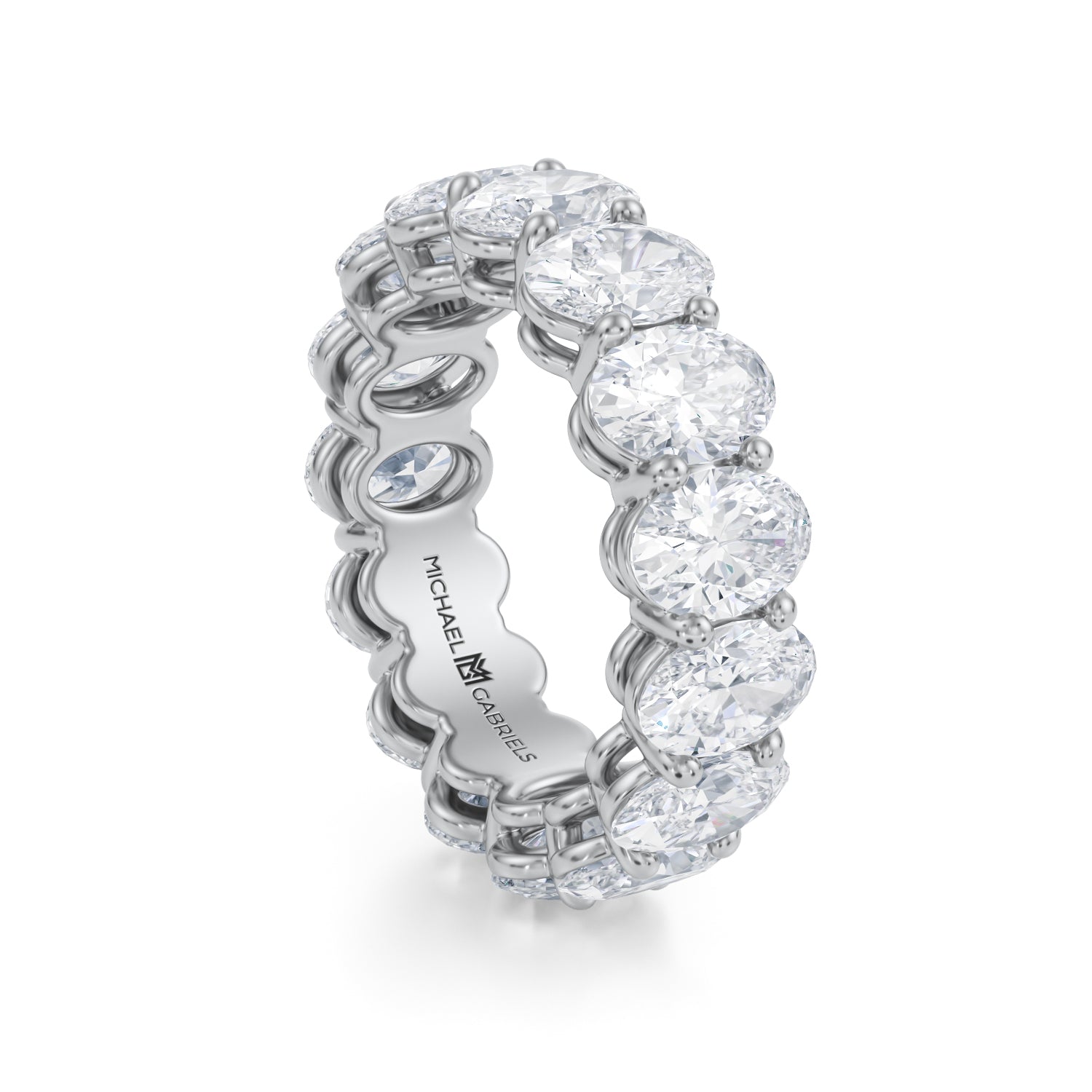 6 Carat Oval Lab Grown Diamond Basket Eternity Band